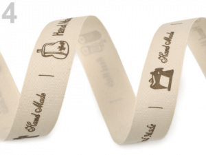 Bavlněná stuha šíře 15 mm Handmade