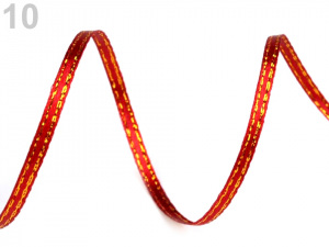 Atlasová stuha oboulící s lurexem šíře 3 mm