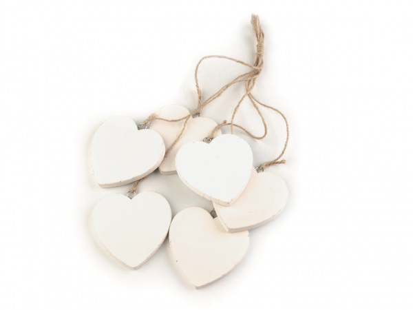 Dřevěné srdce Ø70 mm s provázkem