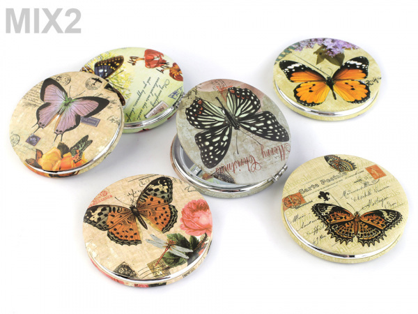 Kosmetické zrcátko motýl