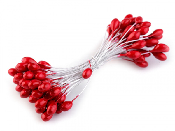 Květinové pestíky lesklé s drátkem, malý svazek