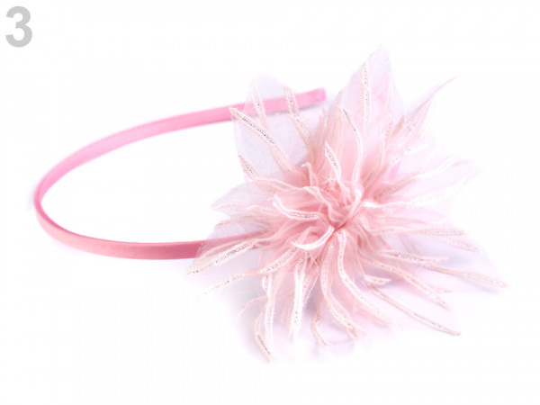 Saténová čelenka do vlasů s květem