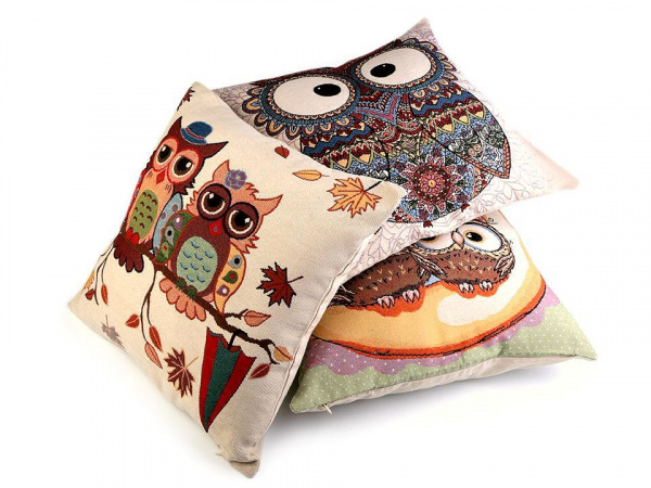 Povlak na polštář sovy 44x44 cm
