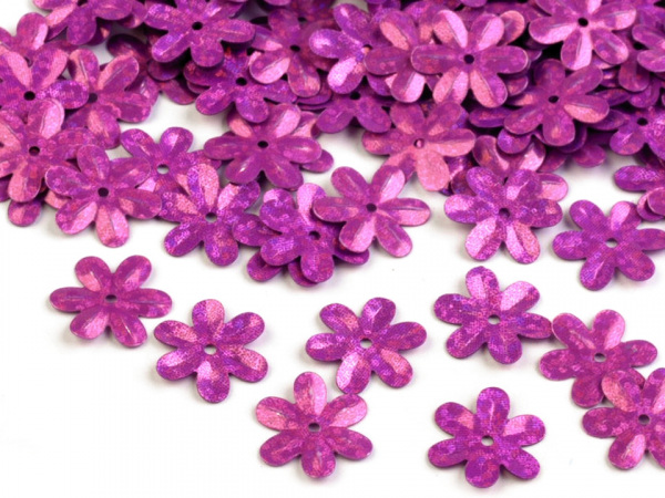 Flitry Ø15 mm květy hologram