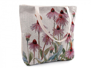 Lněná taška kočka, liška, sova 43x44 cm