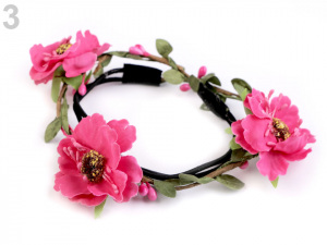 Pružná čelenka do vlasů s květy