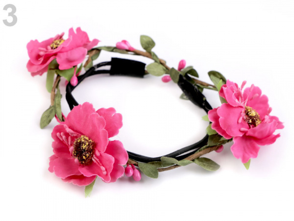 Pružná čelenka do vlasů s květy