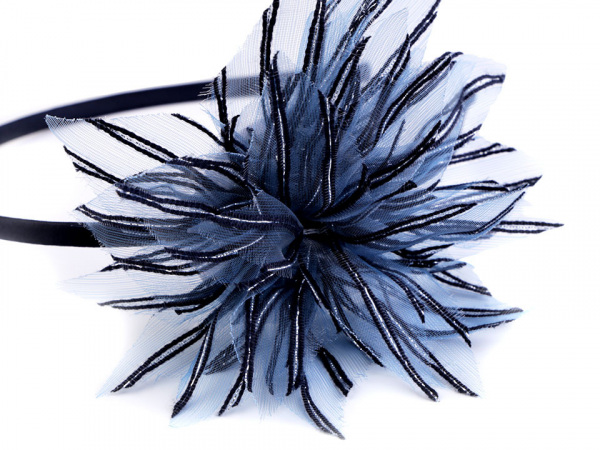 Saténová čelenka do vlasů s květem