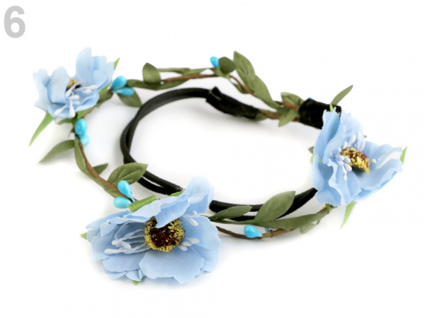 Pružná čelenka do vlasů s květy