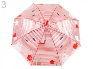 Dětský průhledný vystřelovací deštník s medvědy