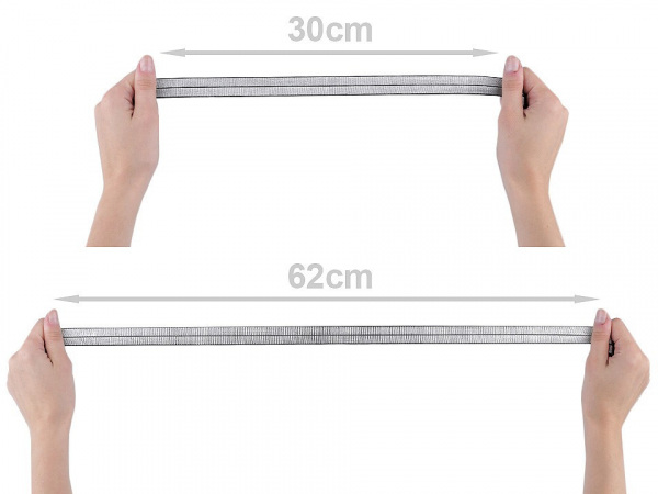 Lemovací pruženka půlená s lurexem šíře 20 mm