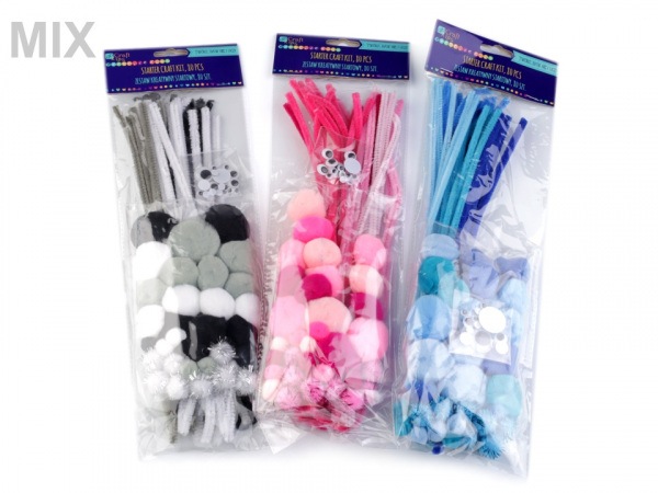 Kreativní sada - zvířátka a figurky z bambulek