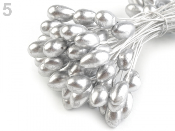 Květinové pestíky lesklé s drátkem, malý svazek