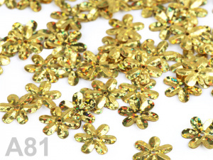 Flitry Ø15 mm květy hologram