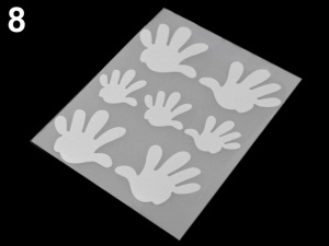 Reflexní nažehlovačky hvězda, květ, srdce, smajlík, auto, pes, ježek, tučňák, ruka 9x12 cm