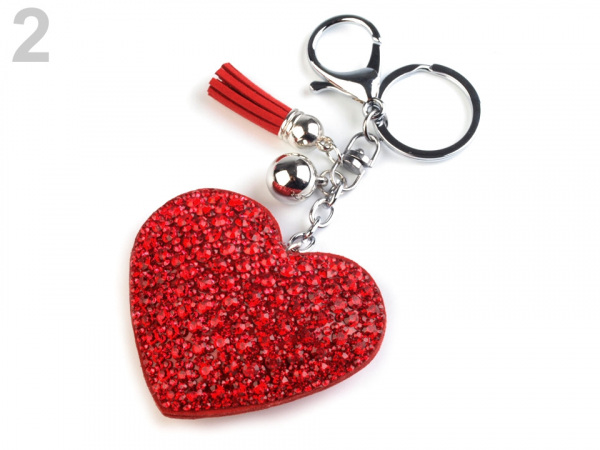 Přívěsek na kabelku / klíče srdce