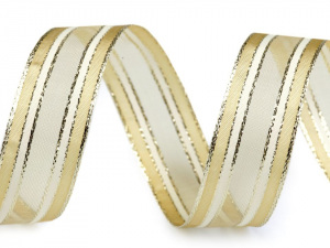 Vánoční lurexová stuha šíře 25 mm