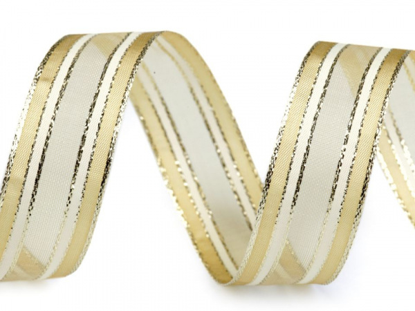 Vánoční lurexová stuha šíře 25 mm