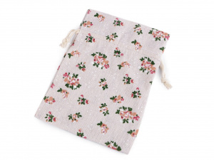 Dárkový pytlík 13x18 cm bavlněný s květy