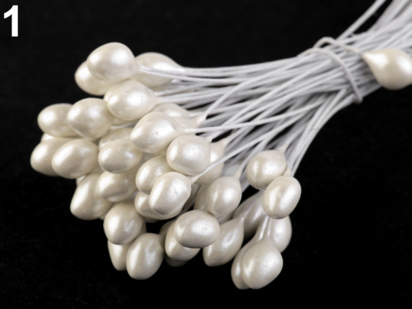 Květinové pestíky lesklé s drátkem, malý svazek