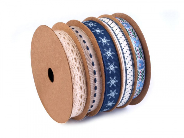 Dekorační stuha mix hvězdy, srdce, káro, puntíky a vločky