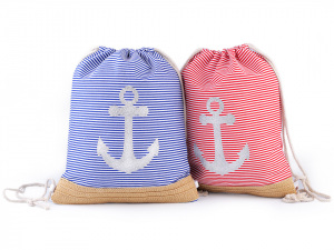 Vak na záda  námořnický kotva s glitry 32x41 cm