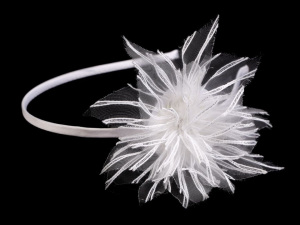 Saténová čelenka do vlasů s květem