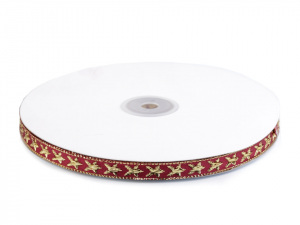 Stuha hvězda s lurexem šíře 10 mm