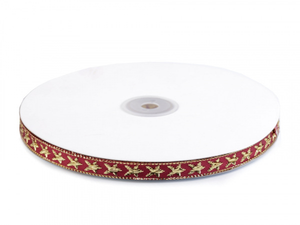 Stuha hvězda s lurexem šíře 10 mm