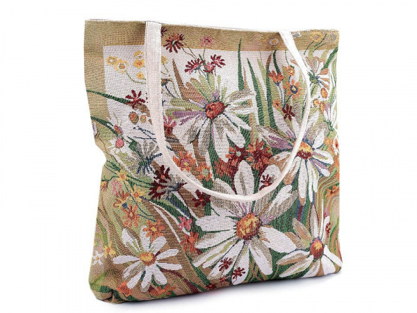 Lněná taška kočka, liška, sova 43x44 cm