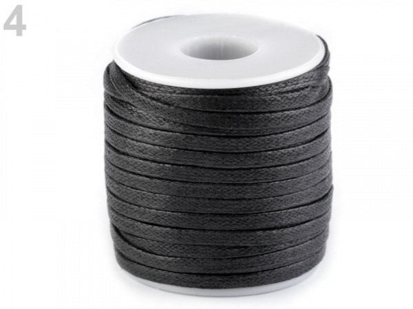 Šňůra / dutinka bavlněná plochá šíře 4 mm voskovaná