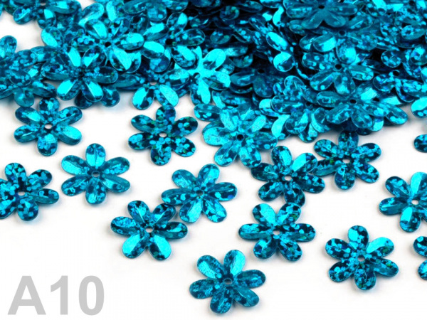 Flitry Ø15 mm květy hologram