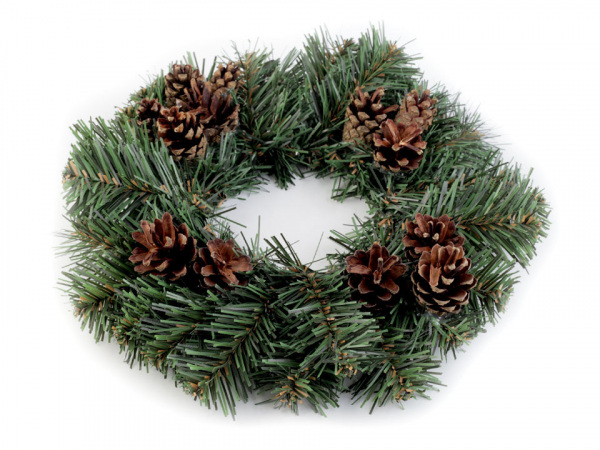 Vánoční věnec se šiškami