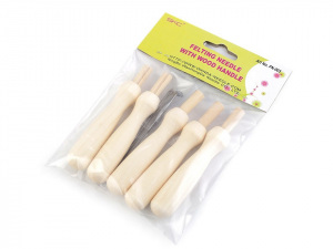 Jehly na plstění s dřevěnou rukojetí