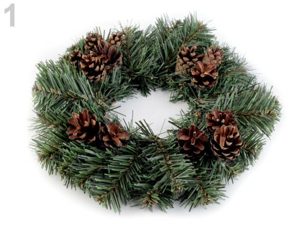 Vánoční věnec se šiškami