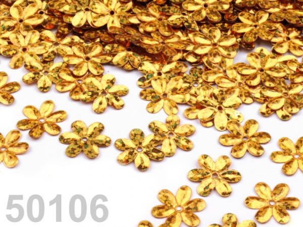 Flitry Ø15 mm květy hologram