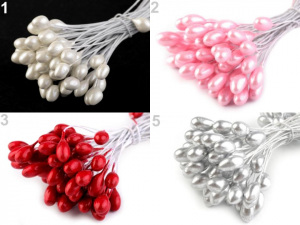 Květinové pestíky lesklé s drátkem, malý svazek