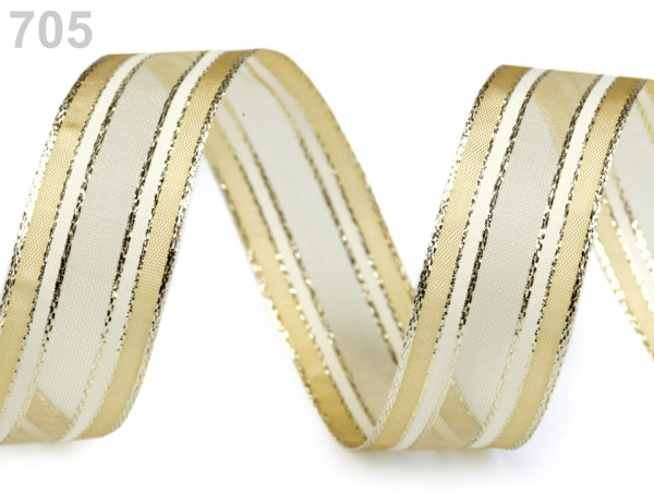 Vánoční lurexová stuha šíře 25 mm