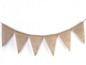 Závěsná dekorace jutové vlajky 12 ks