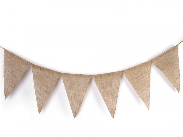Závěsná dekorace jutové vlajky 12 ks