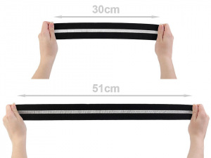 Saténová pruženka s lurexem šíře 48; 53 mm