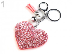 Přívěsek na kabelku / klíče srdce