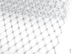 Francouzský závoj s lurexem šíře 23 cm