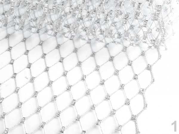 Francouzský závoj s lurexem šíře 23 cm