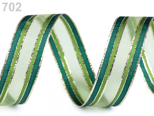 Vánoční lurexová stuha šíře 25 mm