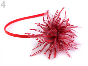 Saténová čelenka do vlasů s květem