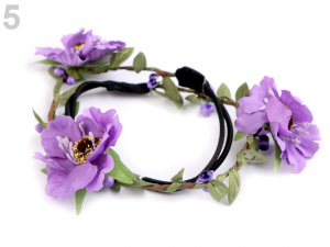 Pružná čelenka do vlasů s květy