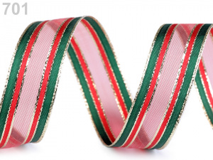 Vánoční lurexová stuha šíře 25 mm