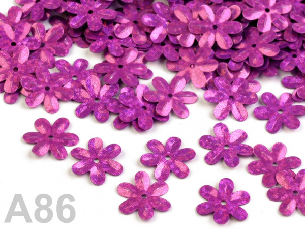 Flitry Ø15 mm květy hologram