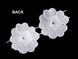 Krajkový květ s perlou Ø40 mm